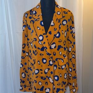 3.1 Phillip Lim Orange and Blue Patterned Blazer
